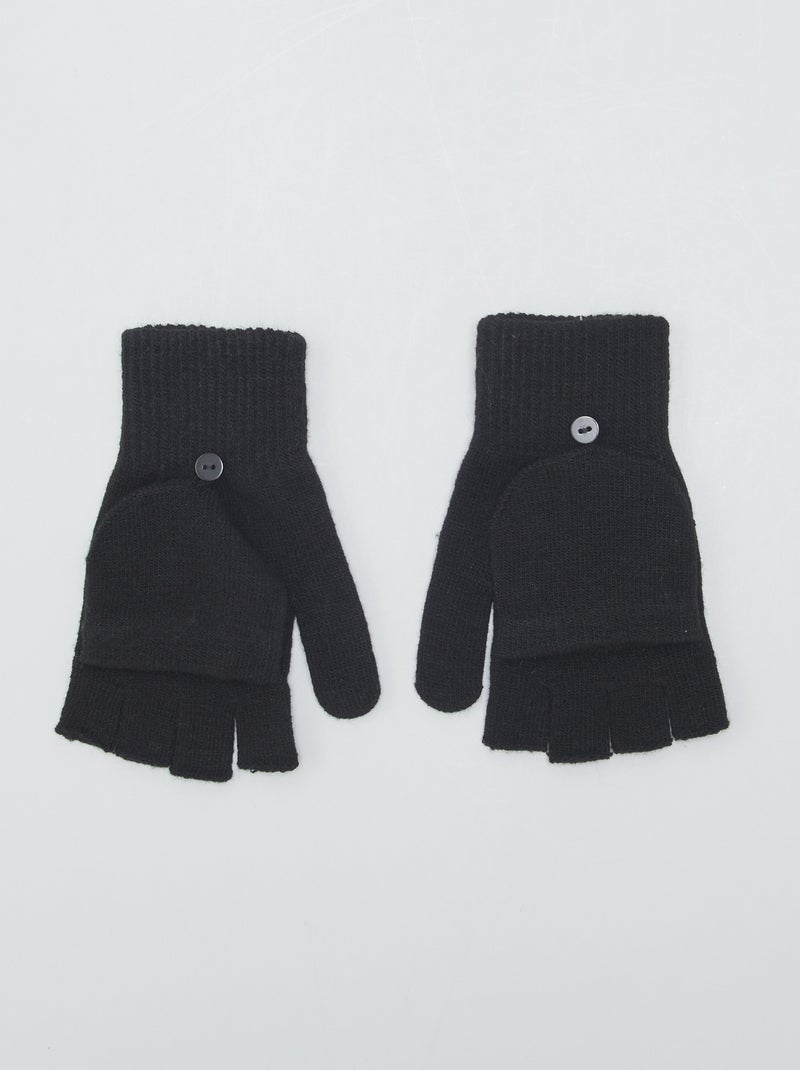 Handschoenen + vingerloze handschoenen zwart - Kiabi