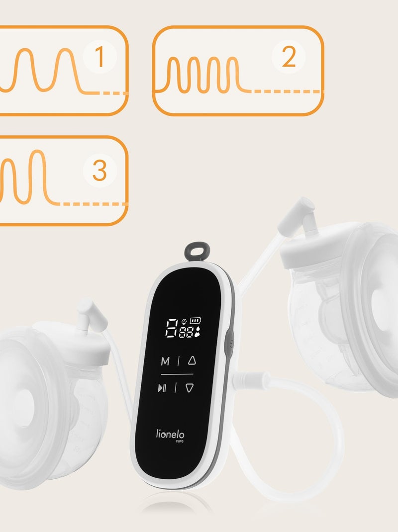 Handsfree borstkolf LIONELO Twee Free – Duidelijk afleesbaar display – 9 massage Grijs Grijs - Kiabi