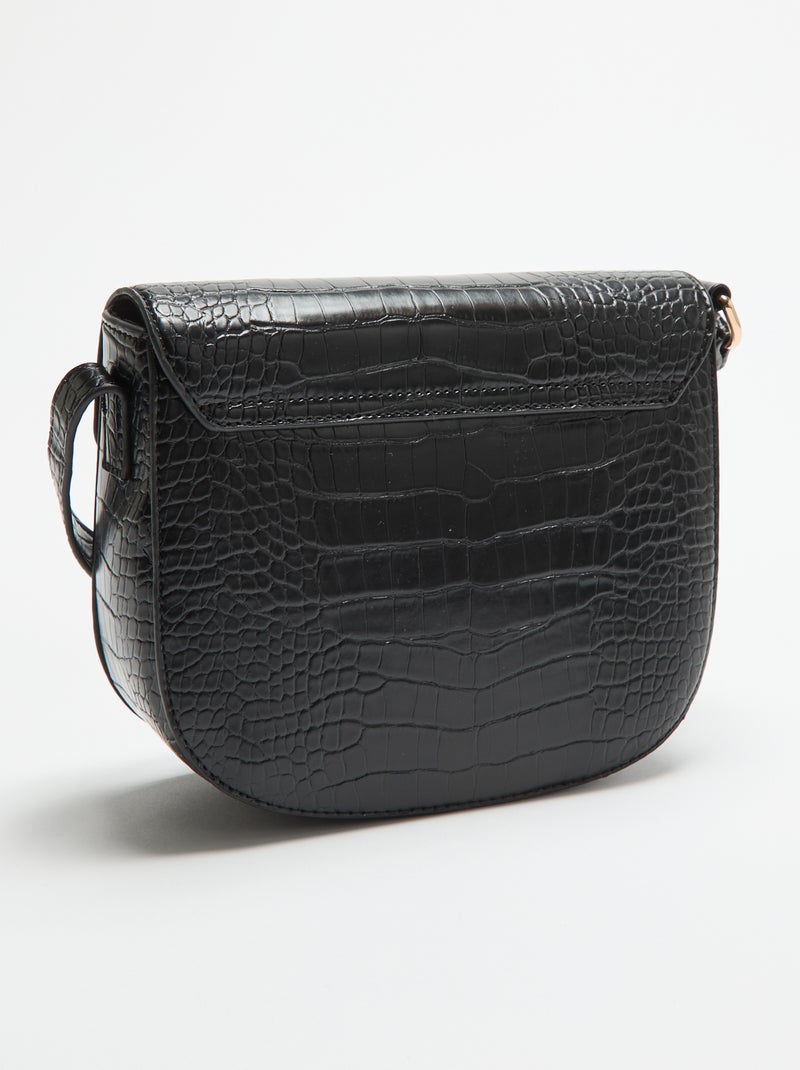 Handtas met krokodillenleerlook Zwart - Kiabi