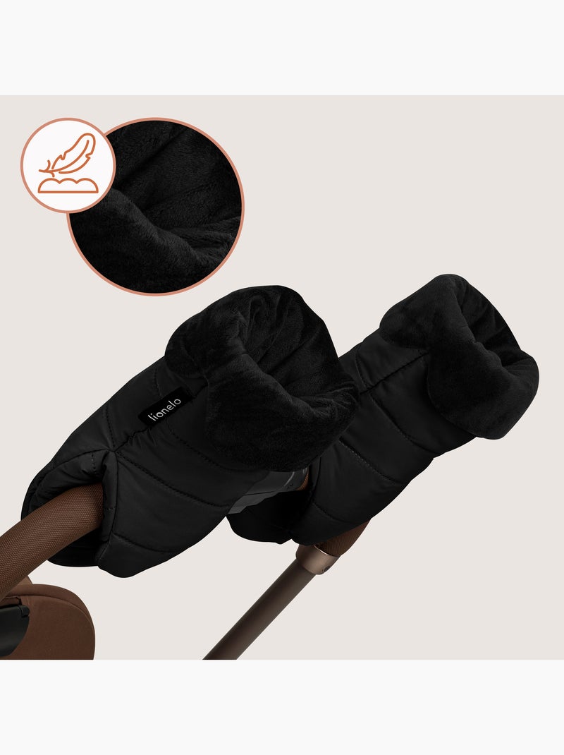 Handwarmer voor wandelwagen LIONELO Handmuff - Handschoen wandelwagen - Universeel - Waterdicht Zwart Zwart - Kiabi