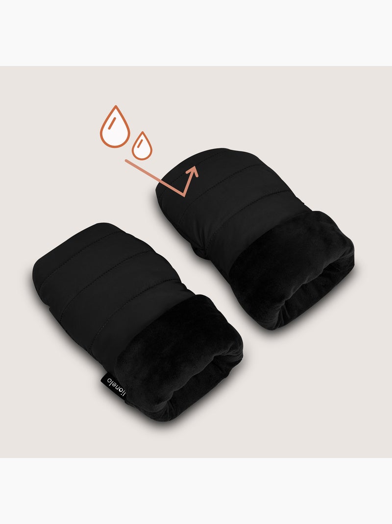 Handwarmer voor wandelwagen LIONELO Handmuff - Handschoen wandelwagen - Universeel - Waterdicht Zwart Zwart - Kiabi