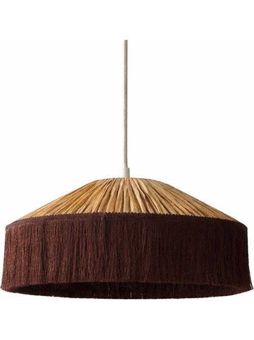 Hanglamp van papier in raffiastijl en franjes - Kiabi