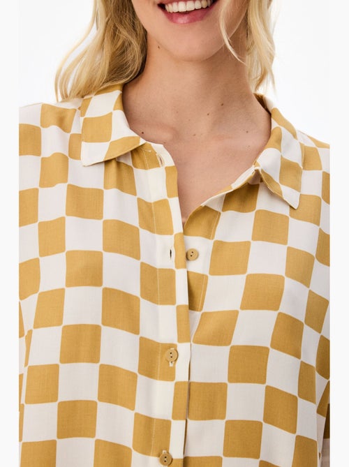 Hannah pyjamaset met ruitpatroon, overhemd met korte mouwen en broek penti - Kiabi Hannah pyjamaset met ruitpatroon, overhemd met korte mouwen en broek penti - Kiabi
