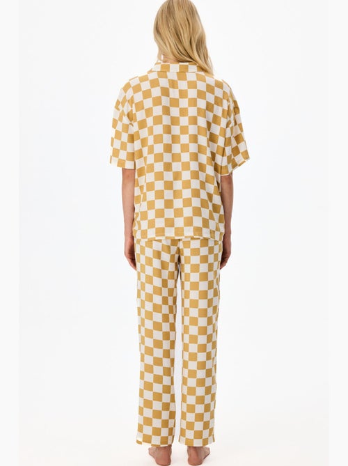 Hannah pyjamaset met ruitpatroon, overhemd met korte mouwen en broek penti - Kiabi Hannah pyjamaset met ruitpatroon, overhemd met korte mouwen en broek penti - Kiabi