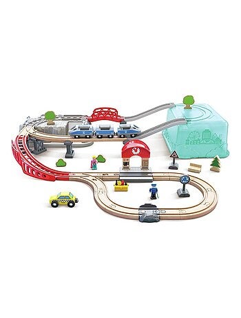 Hape - 2 in 1 stadstreinset - 84,2 x 75,6 x 19,1 cm - vanaf 3 jaar