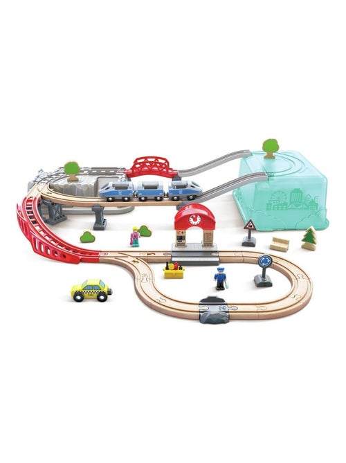 Hape - 2 in 1 stadstreinset - 84,2 x 75,6 x 19,1 cm - vanaf 3 jaar - Kiabi