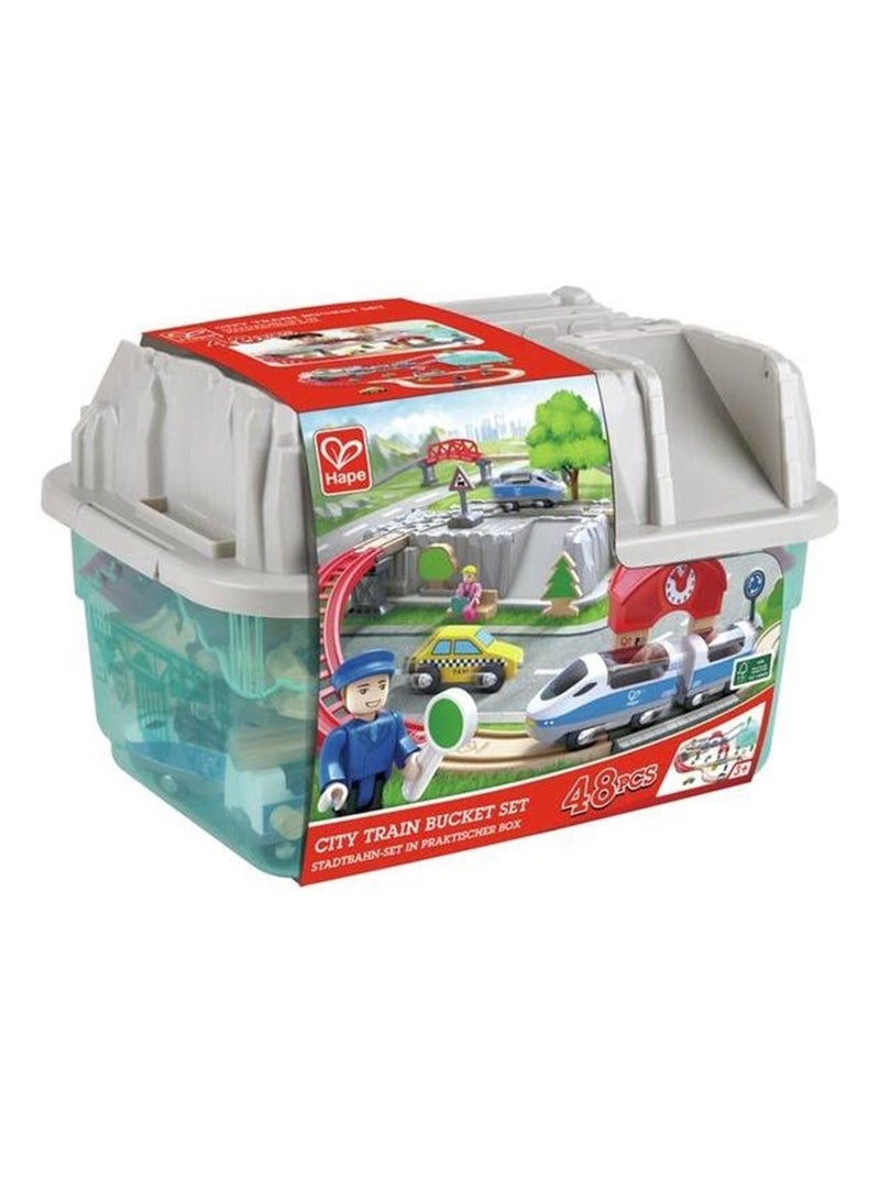 Hape - 2 in 1 stadstreinset - 84,2 x 75,6 x 19,1 cm - vanaf 3 jaar Multicolor - Kiabi