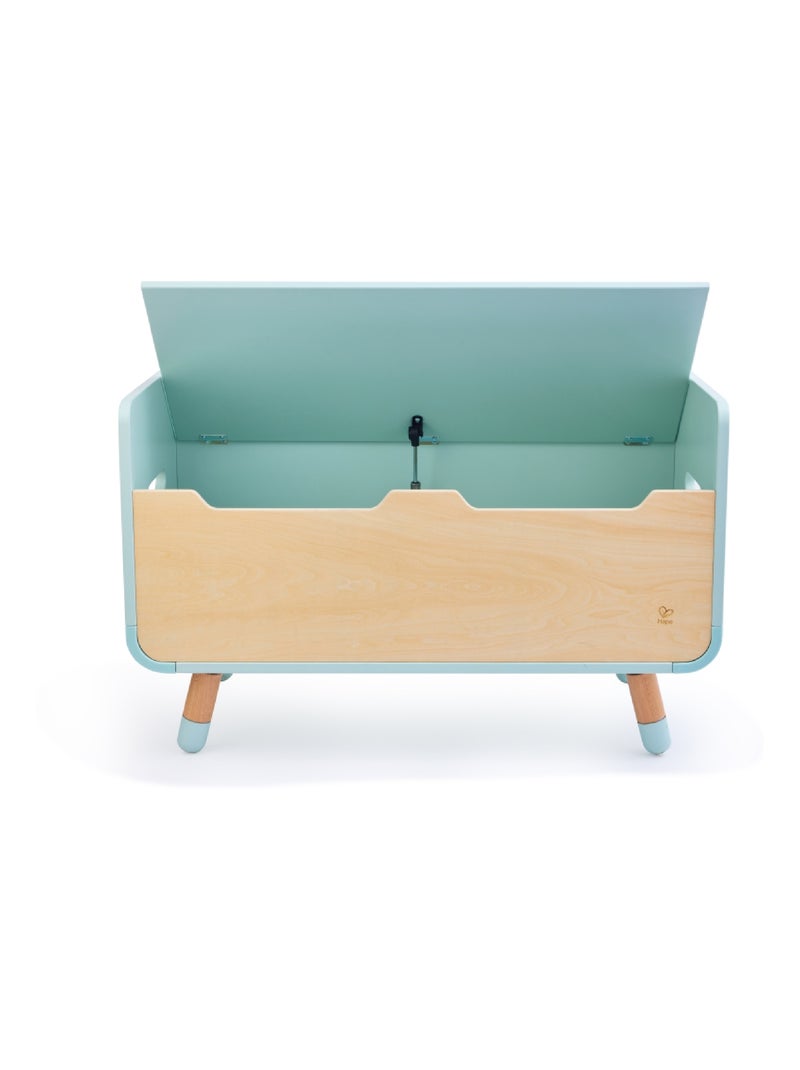 Hape - coffre à jouets/banc 2 en 1 en bois play furniture Bleu Beige - Kiabi