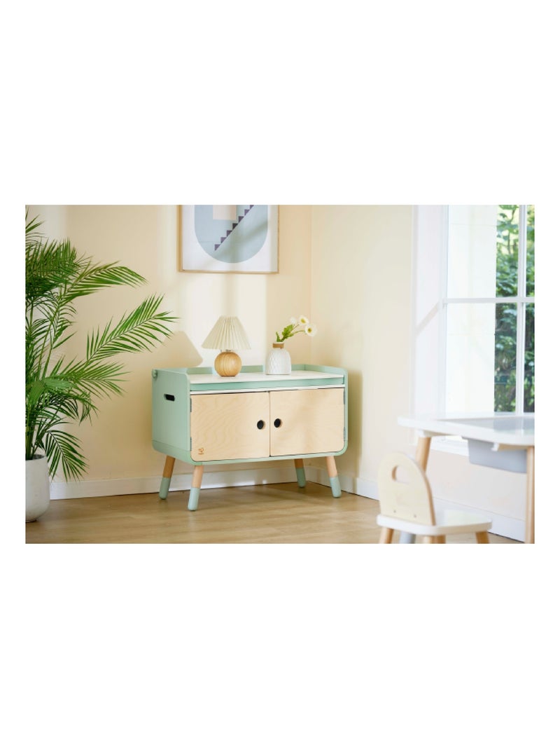 Hape - commode/cuisine enfant équipée 2 en 1 en bois play furniture Bleu Beige - Kiabi