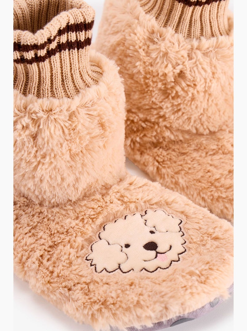 Happiness slofsokken met hondenprint penti Klei-beige - Kiabi