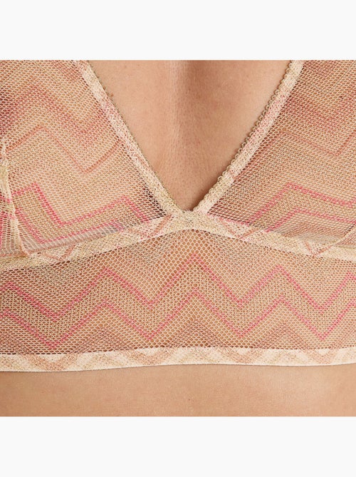 Happy topje kant multikleur roze - Kiabi