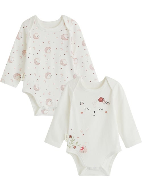 Harmony babyrompertjes met lange mouwen (set van 2) - Kiabi Harmony babyrompertjes met lange mouwen (set van 2) - Kiabi