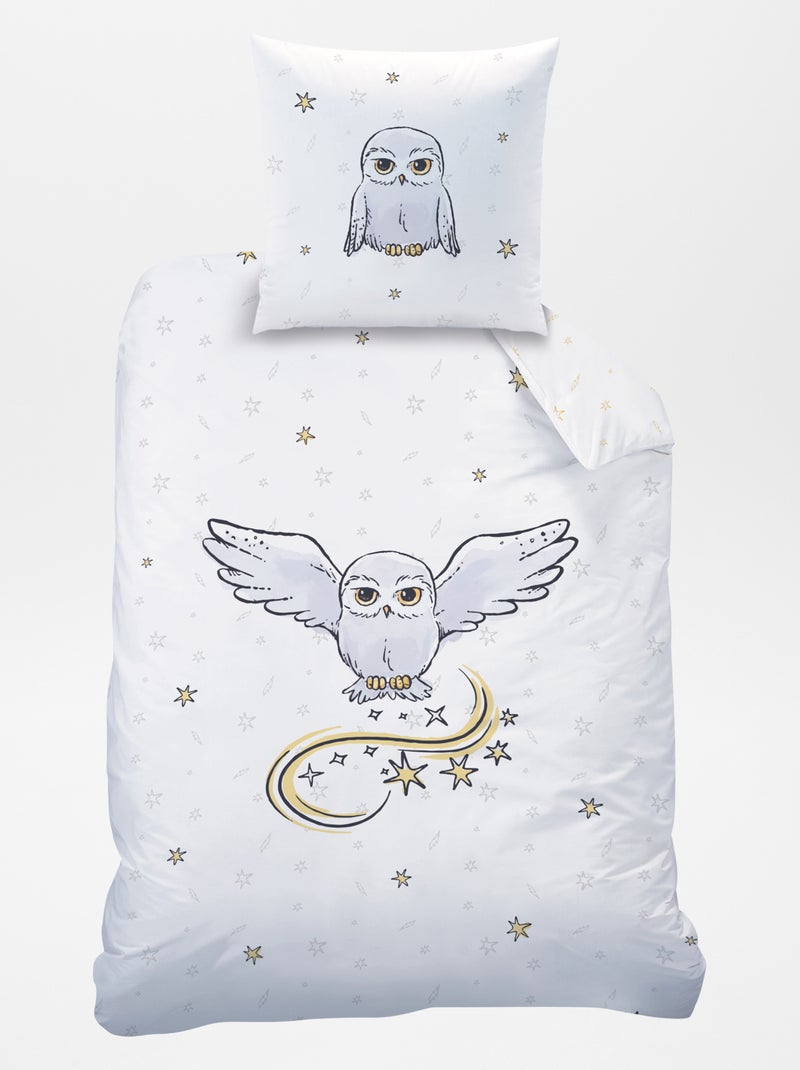 'Harry Potter'-dekbedset - 1-persoonsbed wit - Kiabi