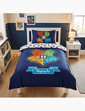 Harry potter poudlard housse de couette 140x200 cm + taie 65x65 coton