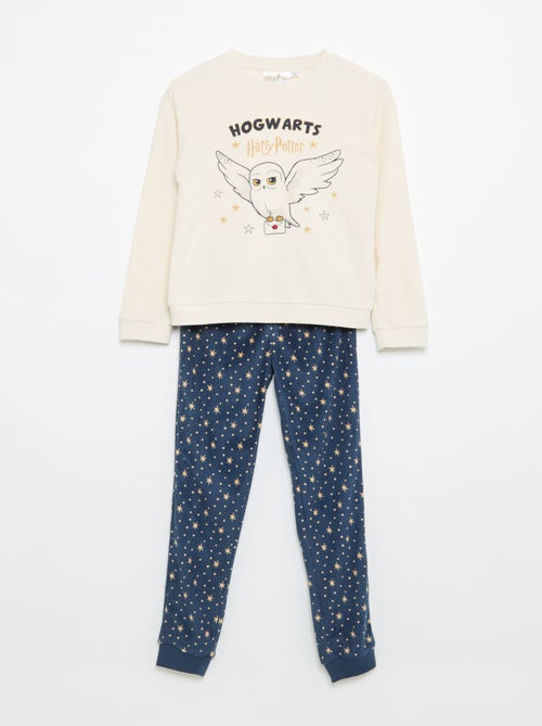 "Harry Potter"-pyjama 2-delig van fleece - T-shirt met lange mouwen + broek - Kiabi