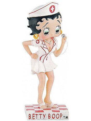 Harsfiguur Betty Boop verpleegster, rechthoekige sokkel 15 cm, Collectible