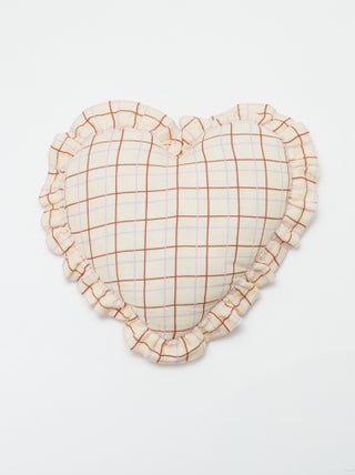 Hartvormig kussen van katoengaas (50 x 45 cm)