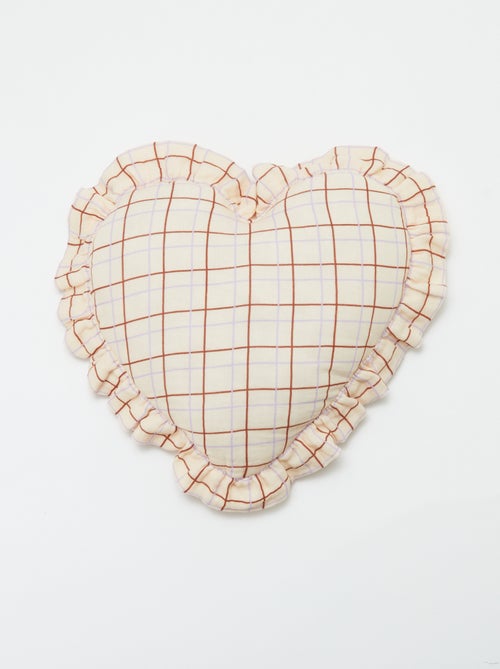 Hartvormig kussen van katoengaas (50 x 45 cm) - Kiabi