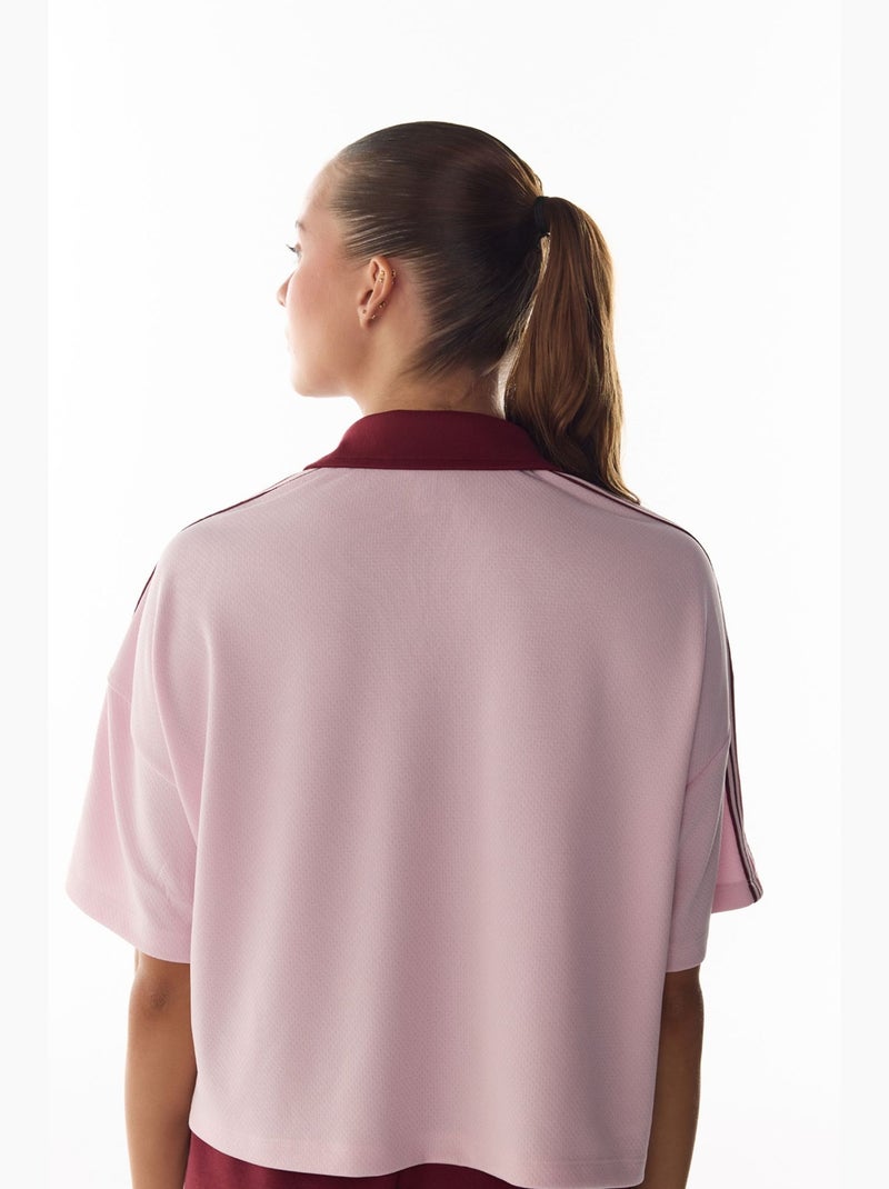 Harvard jersey t-shirt met korte mouwen penti Lichtroze - Kiabi