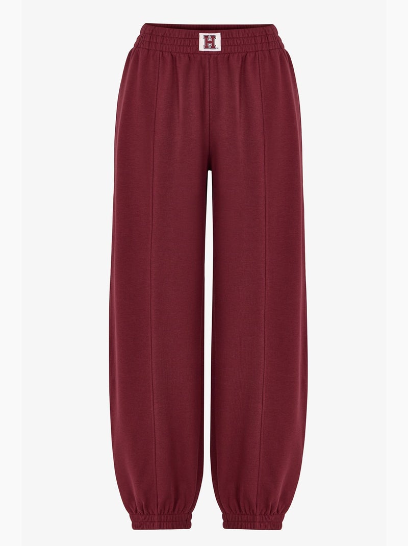 Harvard pantalon de jogging avec détails de couture et bas resserrés penti Rouge bordeaux - Kiabi