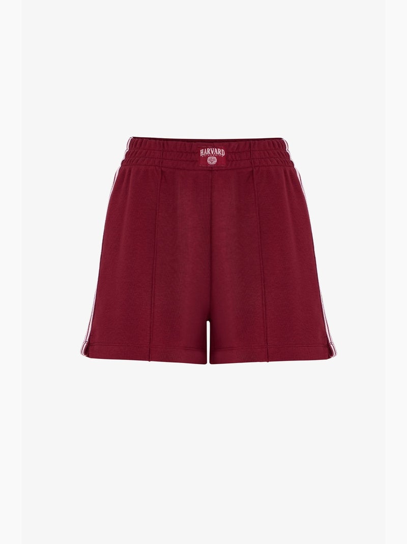 Harvard short met banddetail in retrostijl penti Bordeauxrood - Kiabi