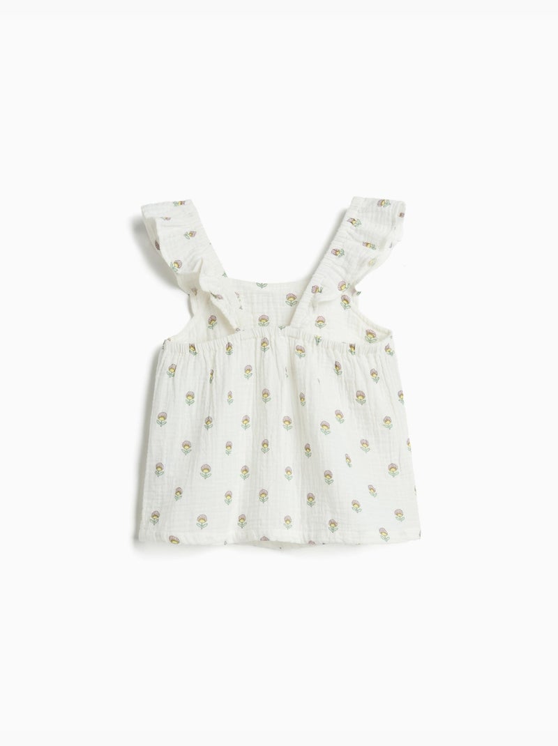 Haut à volants, mo fashion Blanc - Kiabi