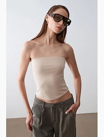 Haut bandeau court sans bretelles femme dilvin