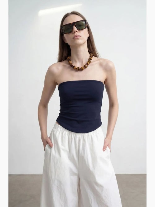 Haut bandeau court sans bretelles femme dilvin - Kiabi