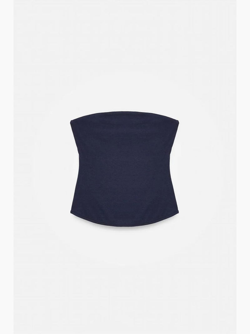 Haut bandeau court sans bretelles femme dilvin Bleu marine - Kiabi