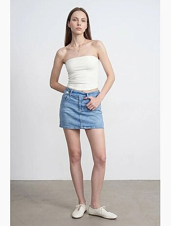 Haut bandeau court sans bretelles femme dilvin