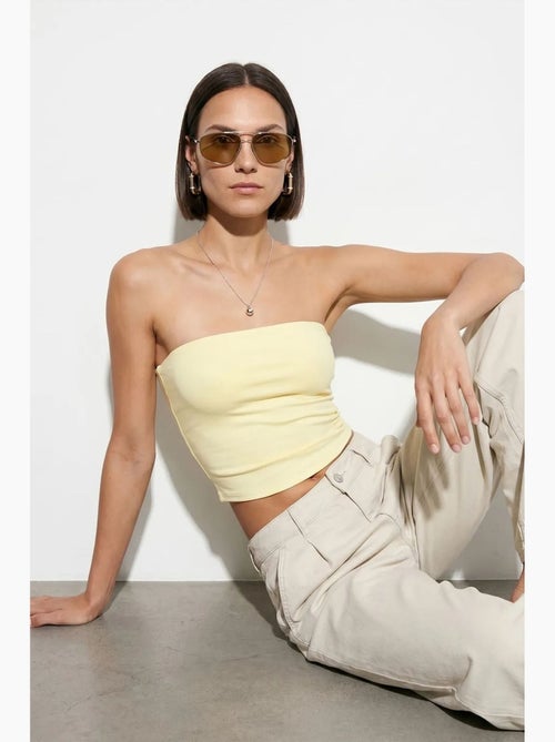 Haut bandeau court sans bretelles femme dilvin - Kiabi