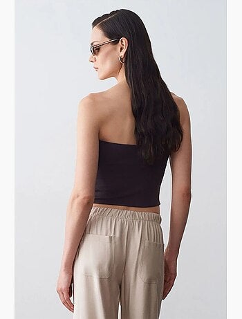Haut bandeau court sans bretelles femme dilvin