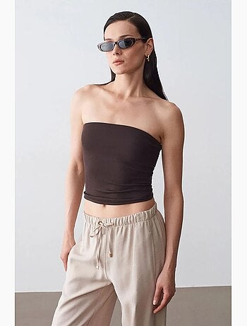 Haut bandeau court sans bretelles femme dilvin