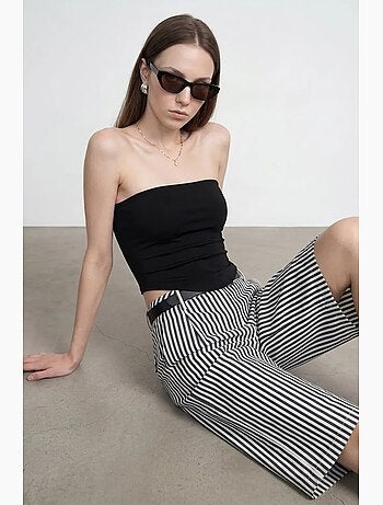 Haut bandeau court sans bretelles femme dilvin