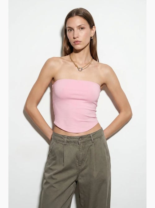 Haut bandeau court sans bretelles femme dilvin - Kiabi