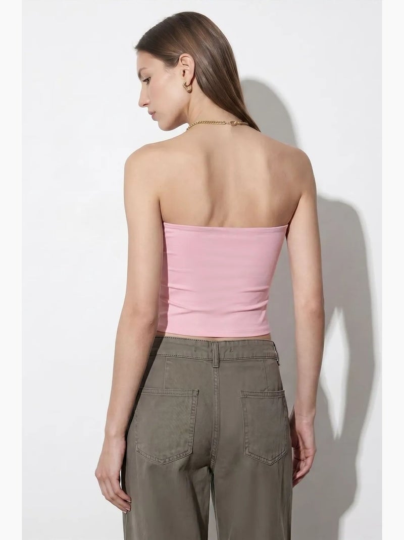 Haut bandeau court sans bretelles femme dilvin Rose pâle - Kiabi
