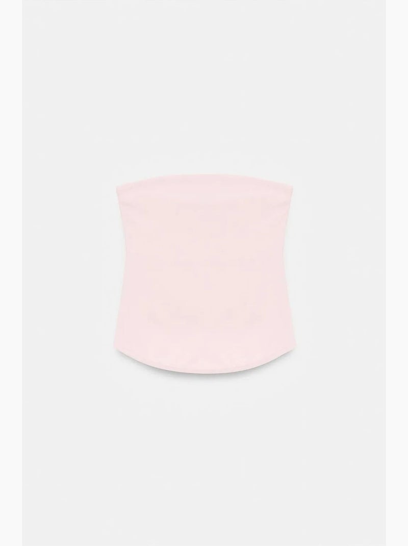 Haut bandeau court sans bretelles femme dilvin Rose pâle - Kiabi