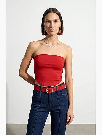 Haut bandeau court sans bretelles femme dilvin