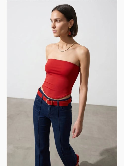 Haut bandeau court sans bretelles femme dilvin - Kiabi