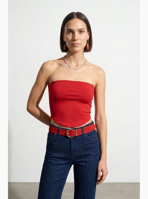 Haut bandeau court sans bretelles femme dilvin - Kiabi