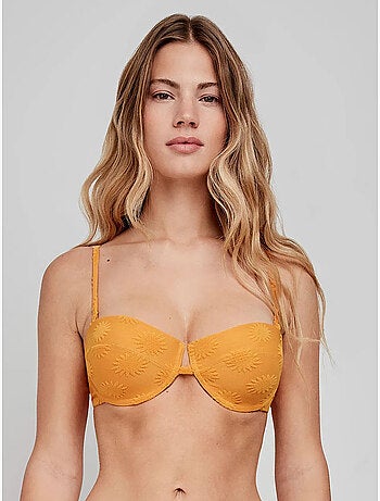 Haut bikini bandeau tissu structure