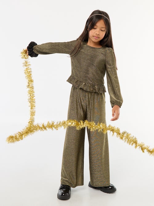 Haut brillant en maille bisous volantée - Kiabi