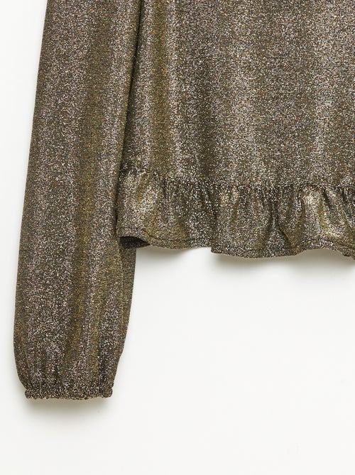 Haut brillant en maille bisous volantée - Kiabi