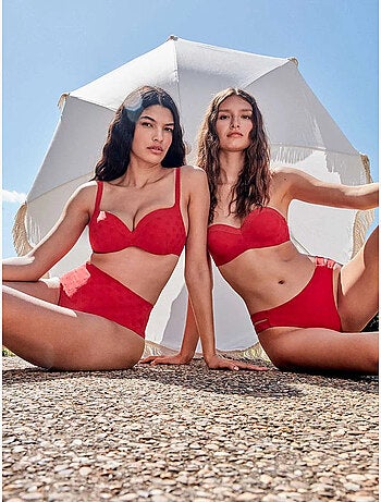 Haut de bikini à armatures intégrées jacquard à pois