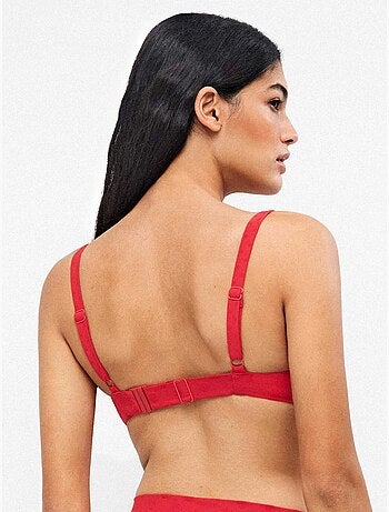 Haut de bikini à armatures intégrées jacquard à pois