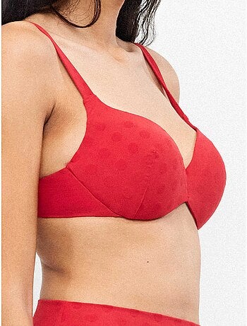 Haut de bikini à armatures intégrées jacquard à pois