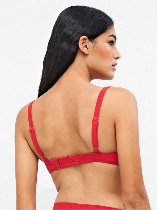 Haut de bikini à armatures intégrées jacquard à pois - Kiabi