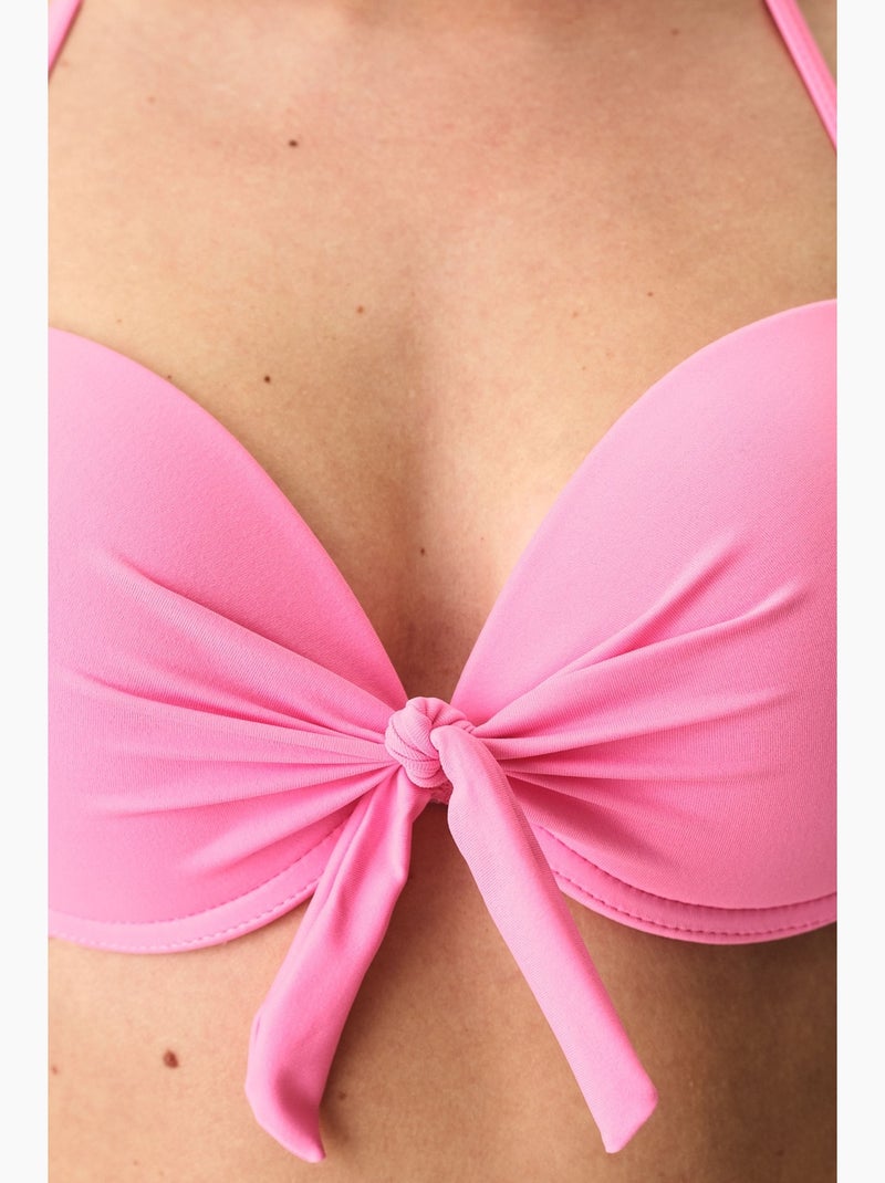 Haut de bikini à bonnets femme penti Rose fluo/Solinotes - Kiabi