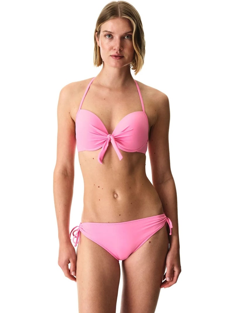 Haut de bikini à bonnets femme penti Rose fluo/Solinotes - Kiabi