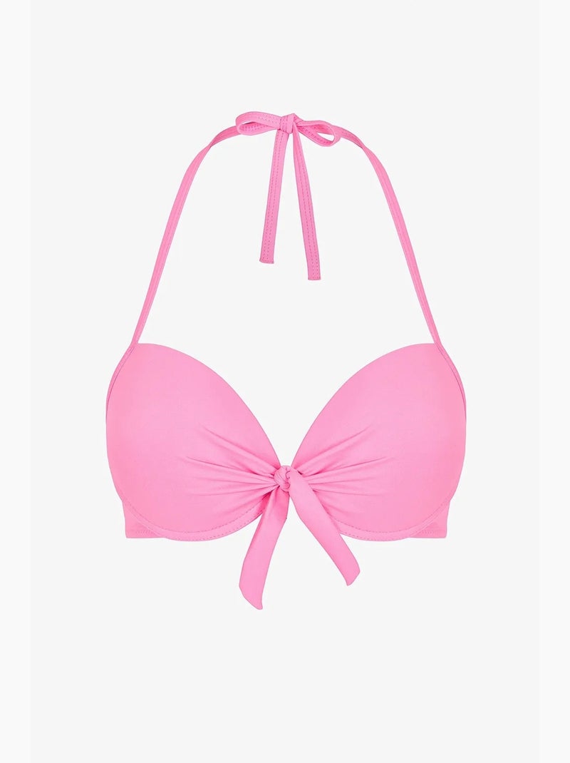 Haut de bikini à bonnets femme penti Rose fluo/Solinotes - Kiabi